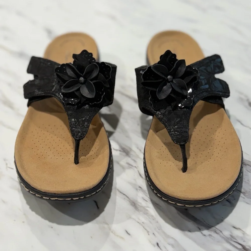 Clarks Women's Collection Laurieann Gema Sandals Black Size‎ 9N